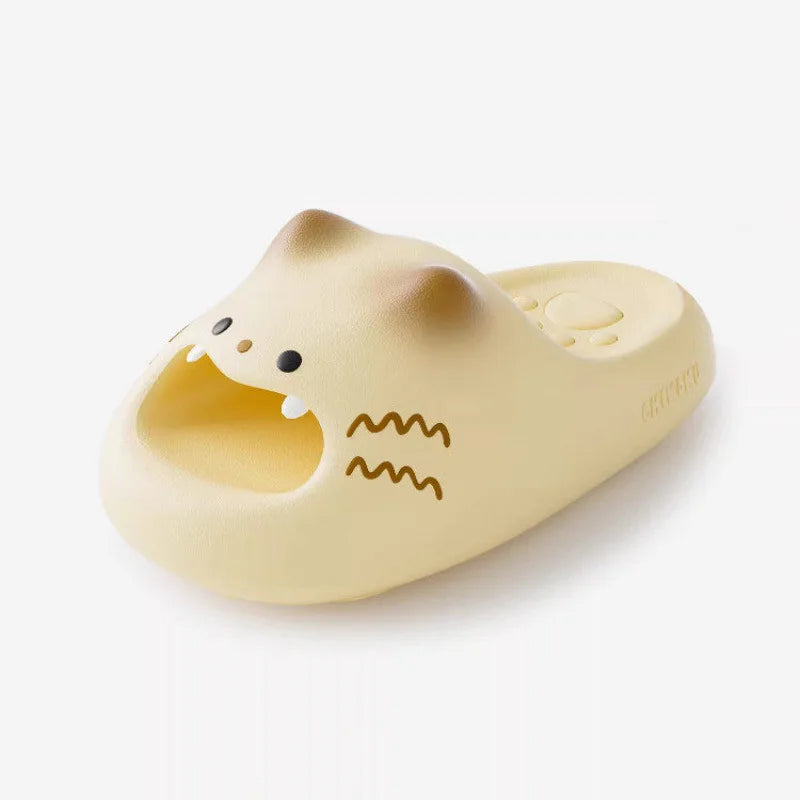 Cute Cat paw Summer Slippers Men Women Cartoon kitten Slides Thick Non Slip Bathroom Flip flops Indoor Home cloud funny Sandals