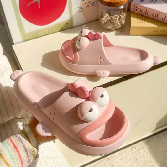 SHAJI Funny Cartoon Couple Slippers, Unisex Summer Soft EVA Non Slip Slides, Indoor Home Bathroom Shower Beach Casual Footwear